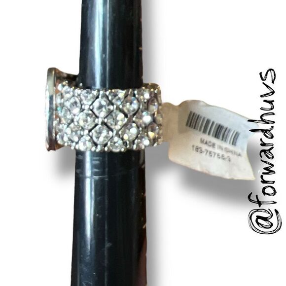 Bundle Sale 3 for $15 | Z Gallerie Callisto Crystal Stretch Ring Size 6.5 - 8 - Picture 7 of 8